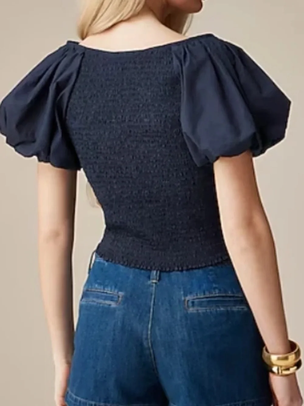 J.CREW ~ Fitted puff-sleeve top 100% cotton Size 2